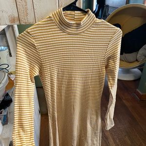Yellow/cream striped Long sleeve American Apparel Dress